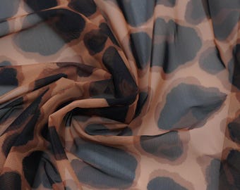 Stretch Mesh Fabric Small Leopard Print 150cm/59" Sheer Transparent Soft Power Net Elastic Bra Making, Underwear, Dance Costumes, Stagewear
