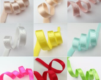 Elastic Strap 10 mm or 3/8" 9 colors Plush Back Satin Strapping Elastic Skirt Belt Sewing Elastic Lingerie Supplies Garment Accessories