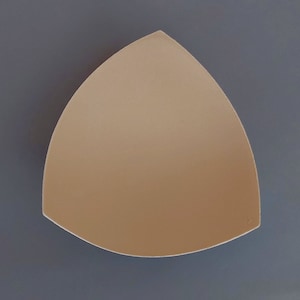 Puede incluir: Un inserto de copa de sujetador de espuma beige, diseñado para agregar volumen y forma a un sujetador.