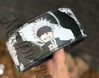 Cinturón de levantamiento de pesas de cuero con palanca Gojo Anime, cinturón de levantamiento de pesas para gimnasio
