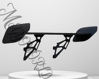 GT4 RS Style Spoiler Shelf – Aerodynamic Rear Wing Wall Shelf with Bold Lettering