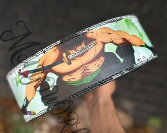 Cinturón de cuero de palanca de Zoro Anime: Cinturón de levantamiento de pesas para gimnasio