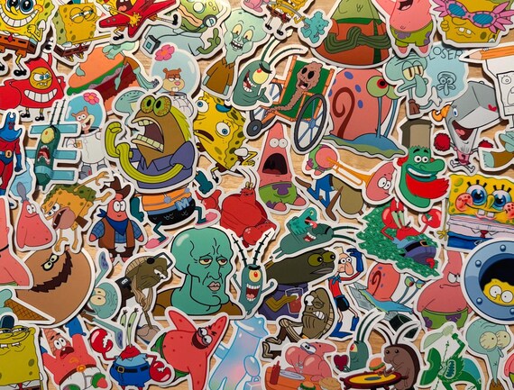 SpongeBob Stickers | Nostalgic Y2K Laminated Glossy Vinyl Decals