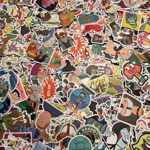 90’s-2000’s Y2K Nostalgic Cartoon Stickers, 25-50-100 Random Pack, 100% waterproof PVC/Vinyl Stickers.