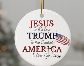 Trump 2024 Christmas Ornament: Patriotic USA Gift