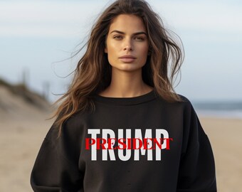 Trump President Sweatshirt: Patriotic MAGA Graphic Crewneck