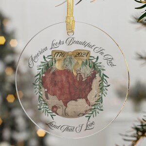 "Amerika sieht in der roten Weihnachtsverzierung schön aus ""Patratische Verzierung"" l Konservative Verzierung l Geschenk für Souvenir ""Patrus"" l USA."