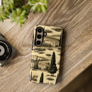 Tuscany Toile Hardcover Phone Case Italian Phone Case Italy Aesthetic Hardcover Phone Case Vintage Italy iPhone 15 Gift For Italy Travel