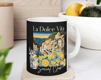Taza personalizada La Dolce Vita: Regalo de limones italianos de la Costa Amalfitana