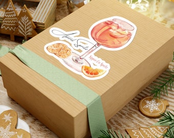 Aperol Spritz Sticker: Italian Cocktail Vinyl Decal