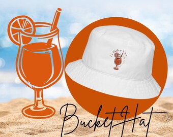 Aperol Spritz Embroidered Bucket Hat: La Dolce Vita Summer Style