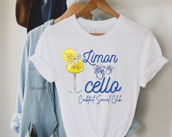 Limoncello Italy T-Shirt: Zitronen-Cocktail Social Club T-Shirt