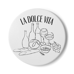 Italy Ceramic Coaster Set, Italian Dolce Vita Home Decor, Mediterranean Drink Coasters, Travel Lover Gift, Kitchen Table Accessories