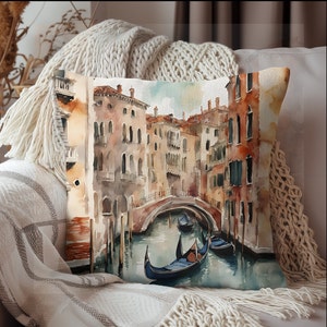 Venecia Italia Almohada Mapa de Venecia Italia Decoración del hogar Almohadas de sala de estar Italia Recuerdo Luna de miel en Italia Regalo único de Italia Almohada de Italia