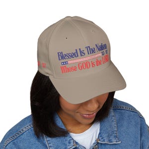 Embroidered Trump Baseball Hat: Patriotic USA, Blessed is the Nation image 8