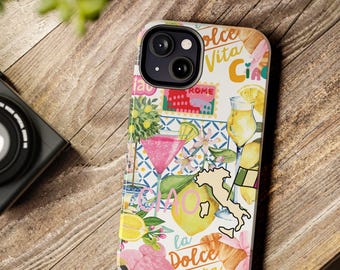 Italian Summer Phone Case: Limoncello Retro Collage