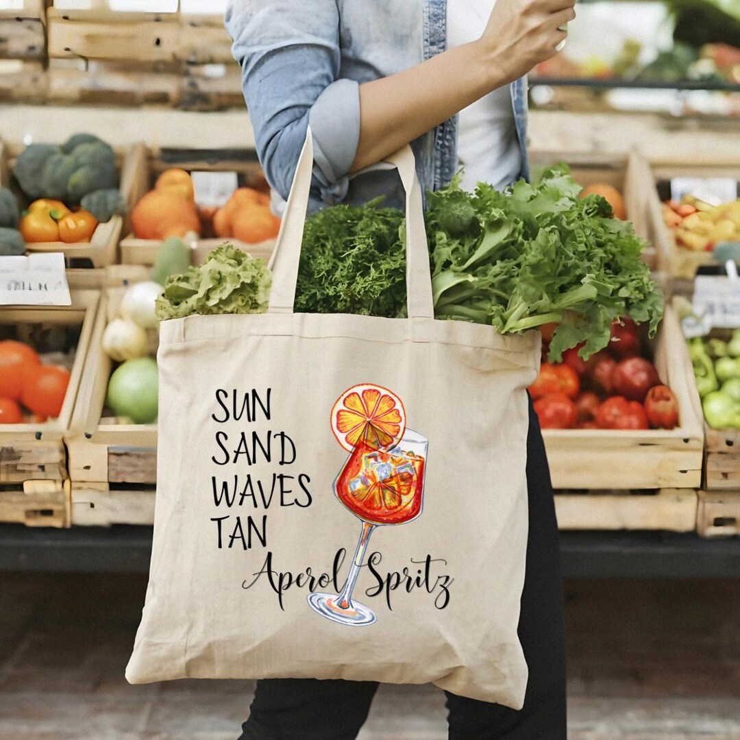Tote Bag Aperol Spritz In Cotone - Borsa Spiaggia Viaggio Regalo Shopping