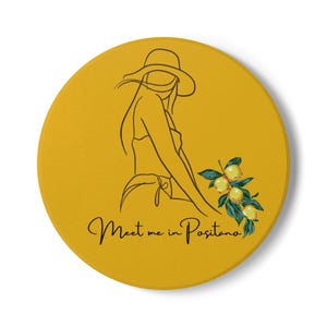 Positano Ceramic Coaster Set, Italian Dolce Vita Home Decor, Mediterranean Drink Coasters, Travel Lover Gift, Home Bar Coasters, Italy Gifts