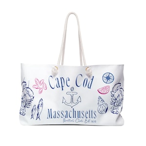 Cape Cod Nautical Tote Bag: Massachusetts Summer Weekender