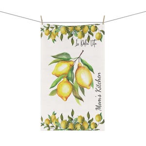 Gepersonaliseerde La Dolce Vita Italië citroen theedoek, Italië theedoek, cadeau gastvrouw, Italiaanse keuken, cadeau voor liefhebber van Italië, positano-citroenen