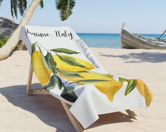 Praiano Italy Beach Towel: Amalfi Coast Lemons Pool Towel