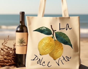 La Dolce Vita Lemon Tote, Italian Travel Bag