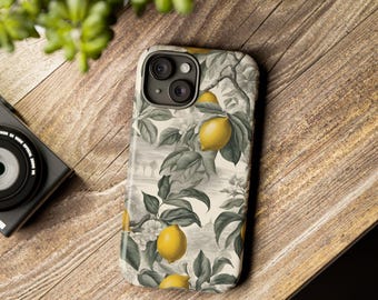 Amalfi Lemon iPhone Case: Italian Positano Watercolor Hardcover