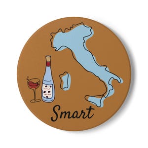 Personalized Italy Ceramic Coaster Gift, Italian La Dolce Vita Decor, Mediterranean Drink Coasters, Travel Lover Gift, Home Bar Gifts, Italy