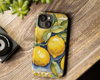 iPhone-hoesje Amalfi-citroen: Italiaanse Positano-aquarelkunst
