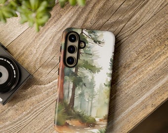 Watercolor Forest iPhone Case: Outdoorsy Pine Tree Cover