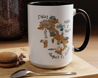 Custom Italy Map Coffee Mug: Personalized Travel Souvenir