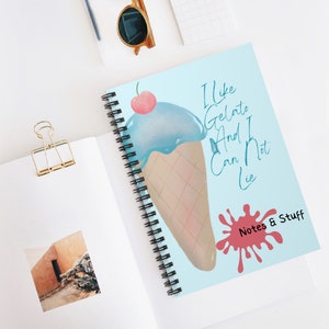 Cuaderno de helados Regalo de helado Regalo de viaje a Italia, Regalo de recuerdo de Italia, Cuaderno para niños, Viaje a Italia, Regalo de inspiración italiana, Amante del helado