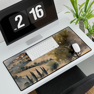 Tapis pour clavier Toscane Italie l Bureau à domicile Italie l Cadeau pour voyageur l Cadeau étudiant l Poste de travail élégant l Cadeau Italie l Tapis de bureau cottagecore