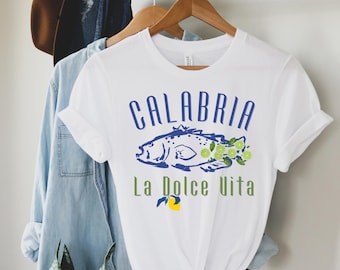 Calabria Italy T-shirt: La Dolce Vita Sardine Graphic Tee