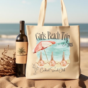 Girls Beach Trip Tote Bag: Custom Bestie Vacation Travel