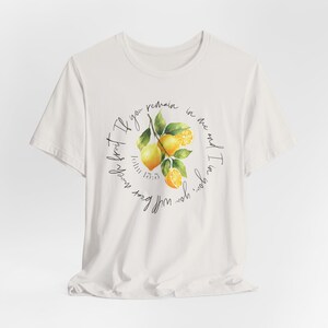 Italy Lemon Scripture T-shirt: Faith Based Amalfi Coast Tee Vintage White