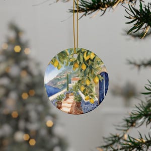 Amalfi Coast Italian Lemons Christmas ornament l Italy ornament l Italy gift l Positano ornament l Amalfi Coast souvenir l Amalfi keepsake