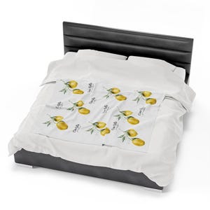 Ciao Bella Amalfi Positano Lemons Velveteen Blanket, Italy Throw Blanket, Italy home decor, Italy Gift, Italy travel blanket, Gift for Italy