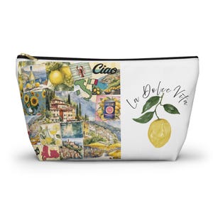 Anpassad La Dolce Vita Italien Collage necessär l Italien reseväska l Italien brudtärnor l Personlig accessoarväska l Italien bröllopspresenter