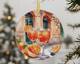 Aperol Spritz Acrylic Christmas Ornament: Italy Souvenir Gift