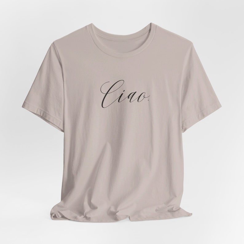 Ciao Italy Travel Shirt: Unisex Italian Tee Heather Cool Grey