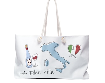 La Dolce Vita Weekender Bag: Italy Travel Tote, Vacation Souvenir