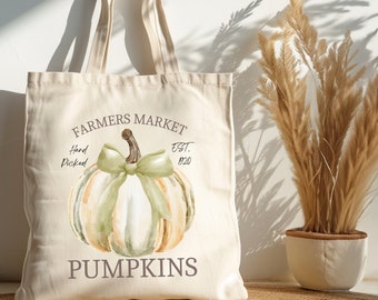 Bauern Markt Kürbisse Canvas Tragetasche: Kokette Herbstgeschenk