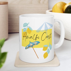 Amalfi Coast Italy Coffee Mug, Positano Italy Coffee Cup, Italian Vacation Mug, Italy Souvenir Gift, Sorrento Gift, Amalfi Lemons Gift, Ciao