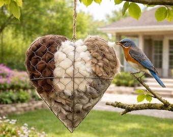 Bird Nesting Material Holder, Nesting Material for Birds, Fall Bird Nest Material Holder, Fall and Winter Bird Supplies, Unique Gift Idea