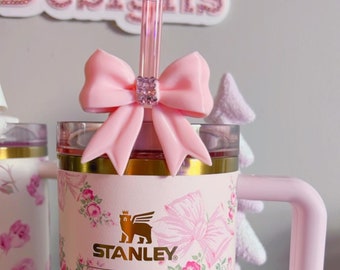 Luxury Stanley Straw Topper | Sparkly Bow | Fits 11mm Straws