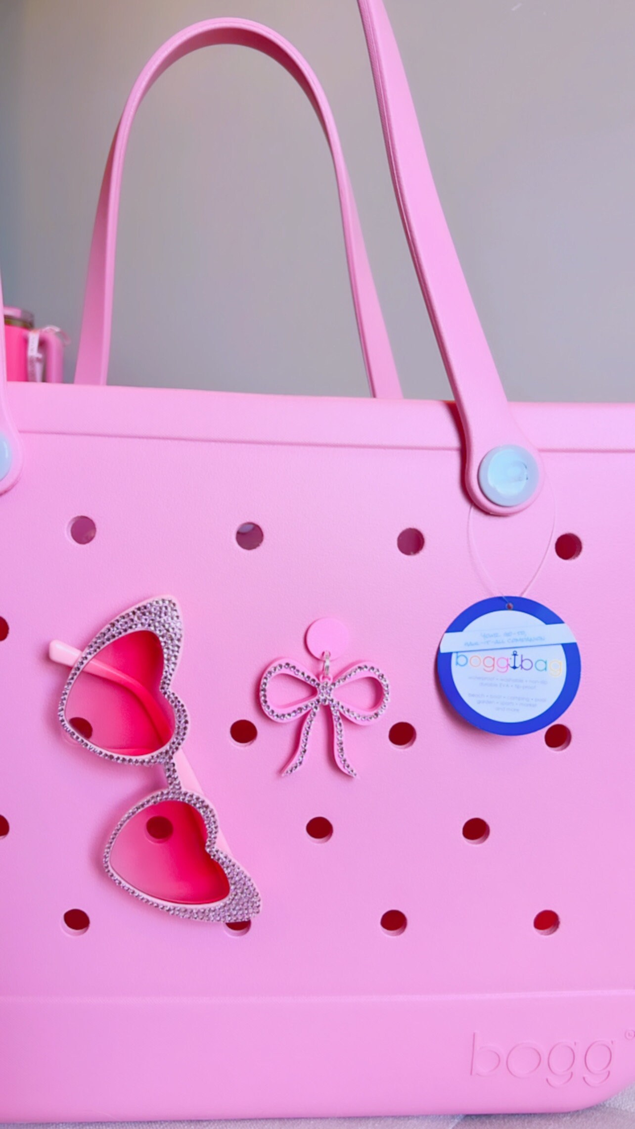 QTMY Abalorios De Lazo De Perlas De Hilo Rosa Para Bolsa Bogg, Accesorios Para Bolsa De Playa, Dijes Bohemios, 25