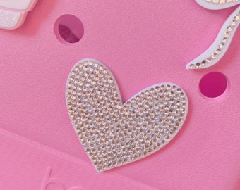 Sparkly Rhinestone Heart Bag Charm - Bogg Bag & Simple Modern Accessory
