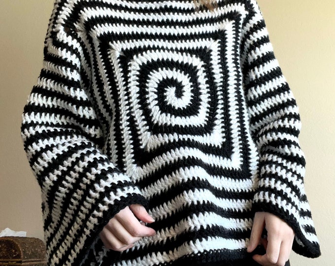 Hypnotic Spiral Sweater: Crochet Pattern Etsy
