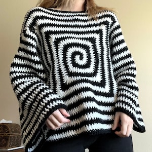 Hypnotic Spiral Sweater: Crochet Pattern - Etsy